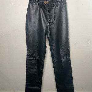 Women Harley Davidson Black Leather pants